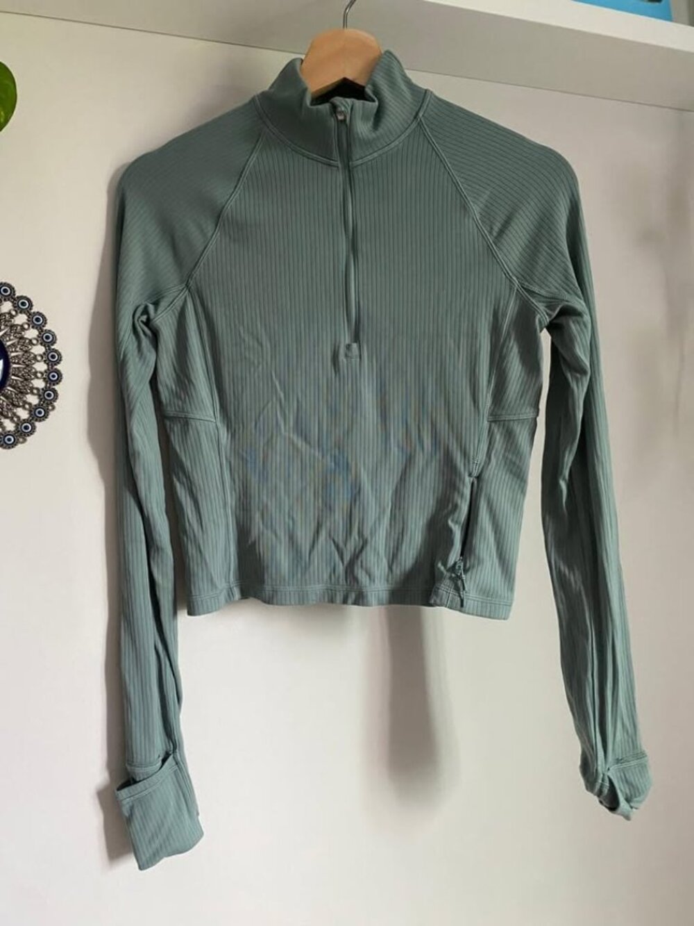 Lululemon "It's Rulu Run Ribbed Cropped Half Zip"